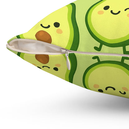 “Guac Babe” – Kawaii Avocado Decorative Throw