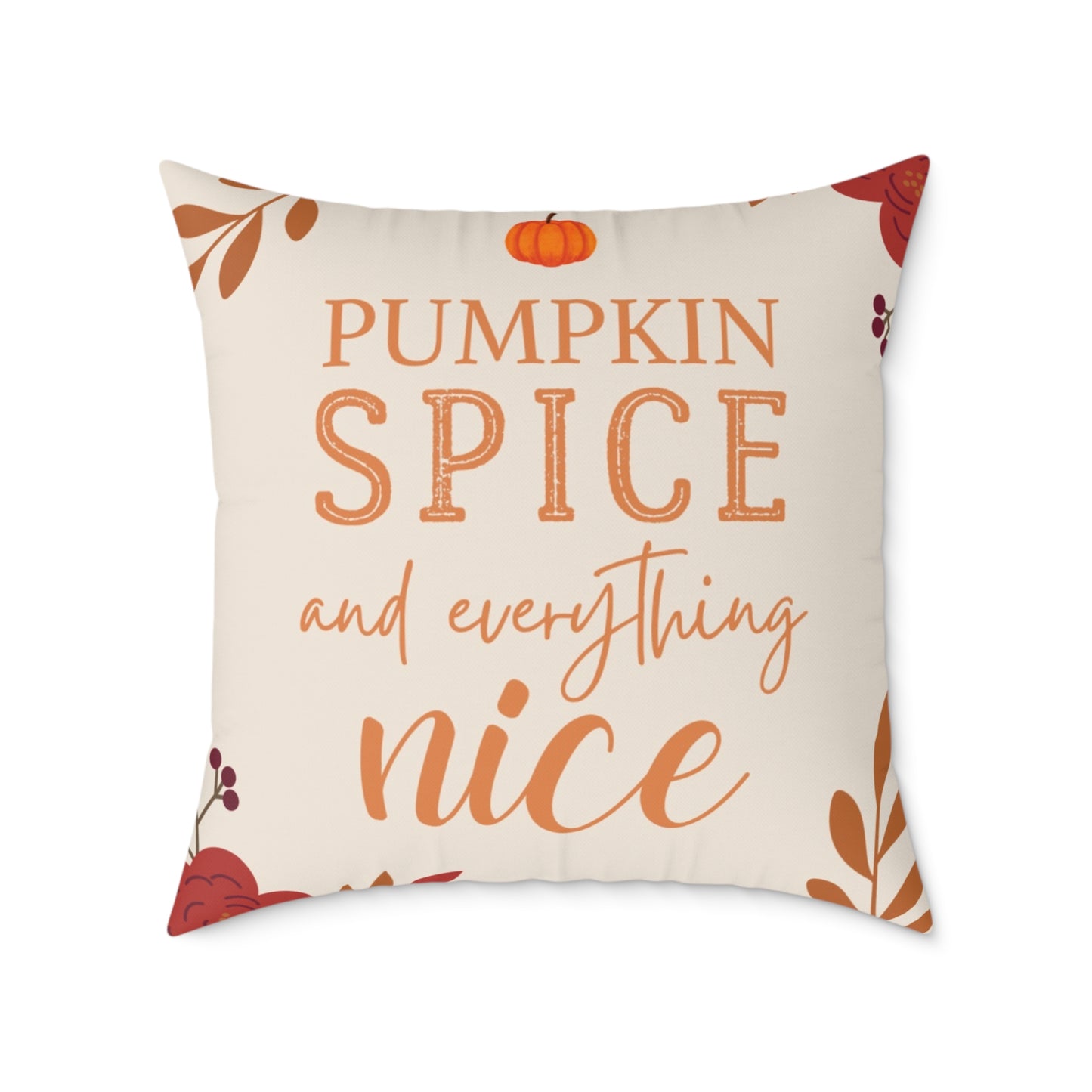 “Pumpkin Spice” Autumn Decorative Square Pillow
