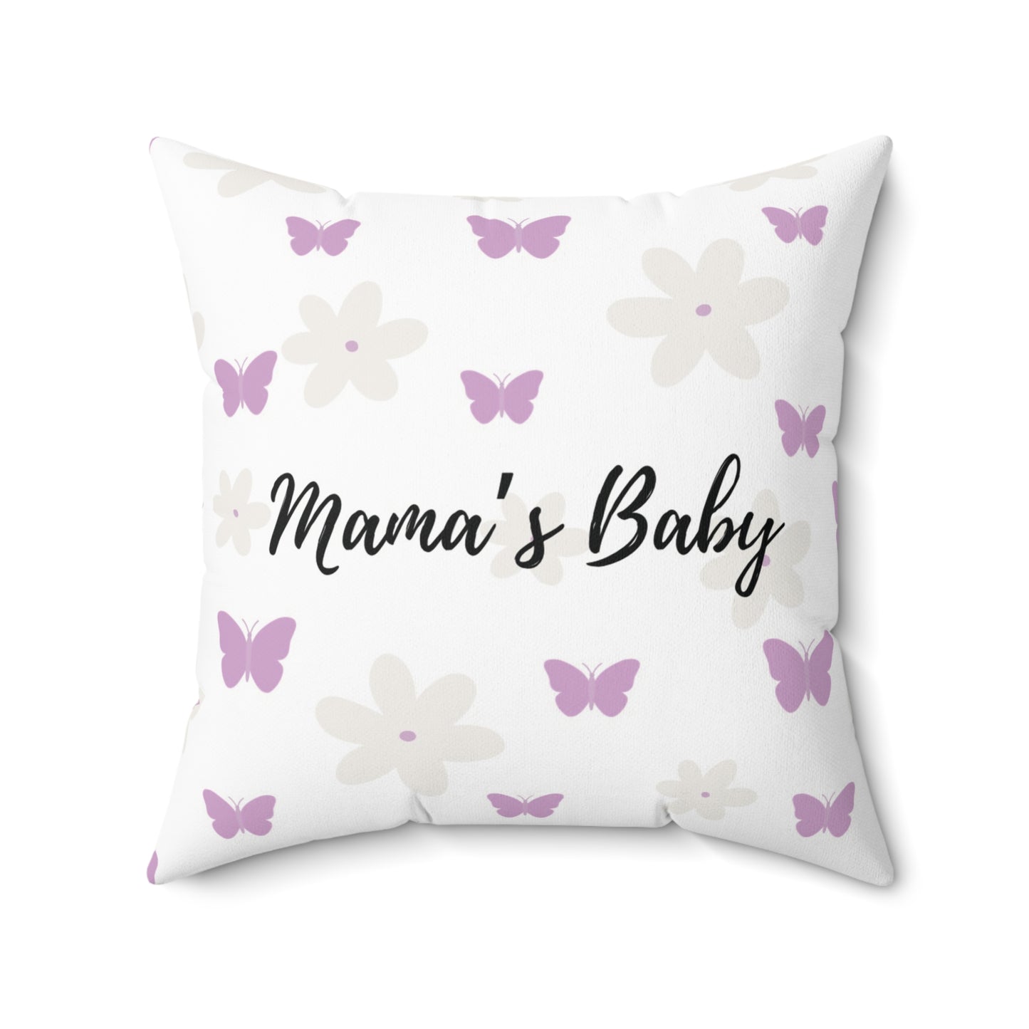 “Mama’s Baby” Butterfly Floral Pillow