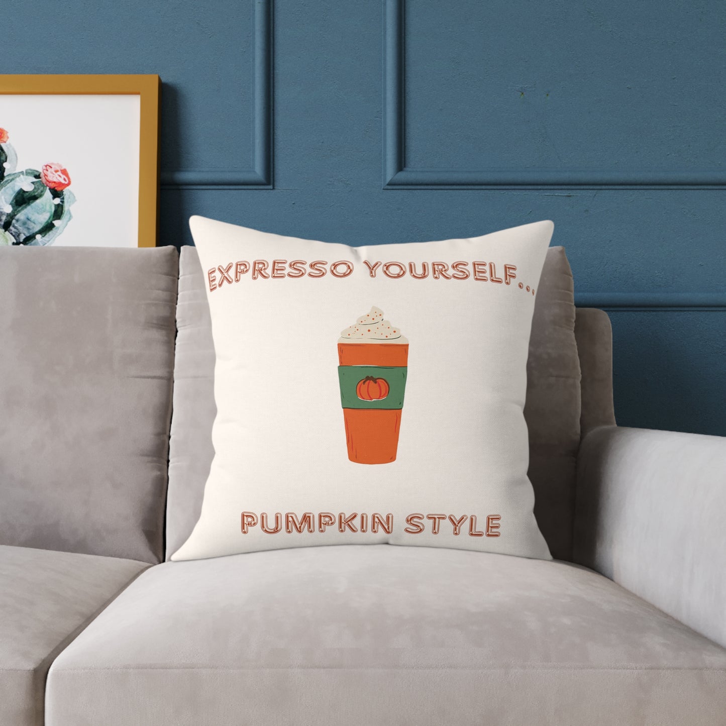 “Pumpkin Latte” Fall Decorative Pillow