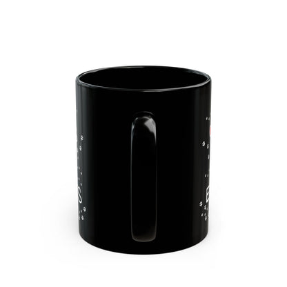 Paw Print Coffee Mug – Black Ceramic Mug (11oz/15oz) - CozyDreamzLLC
