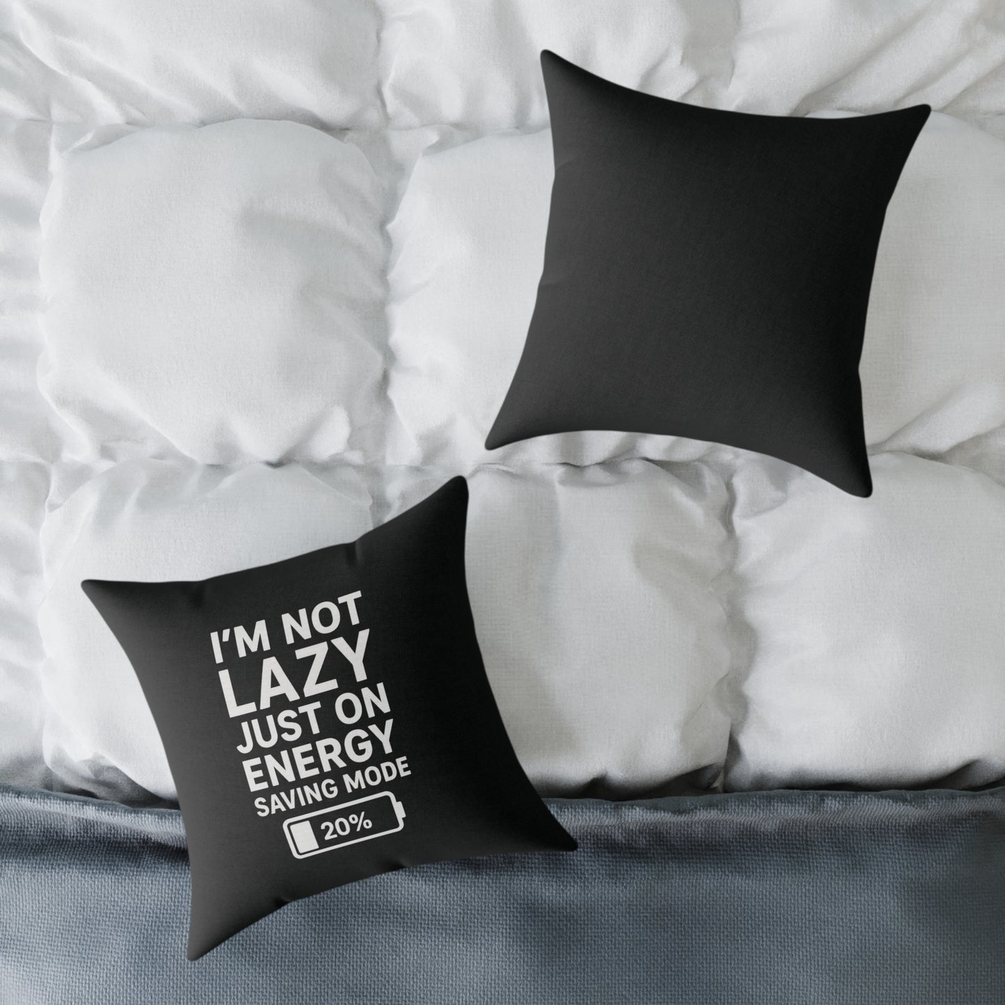 Lazy Energy Saving Mode Pillow, Funny Home Decor, Couch Cushion, Gift for Him, Quirky Dorm Room Decor, Unique Pillow