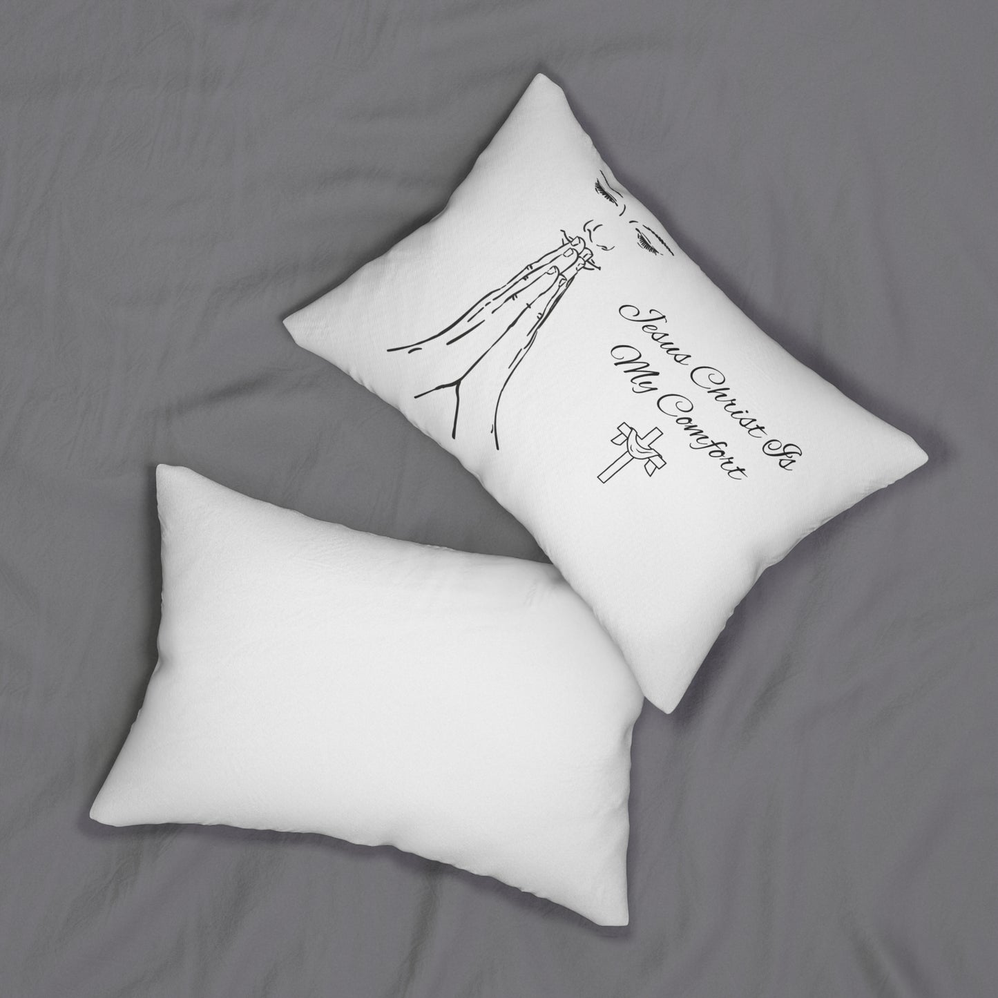 Comforting Jesus Christ Lumbar Pillow, Inspirational Home Decor, Religious Gift, Faith-Based Living Room Accessory, Prayer Pillow