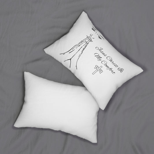 Comforting Jesus Christ Lumbar Pillow, Inspirational Home Decor, Religious Gift, Faith-Based Living Room Accessory, Prayer Pillow