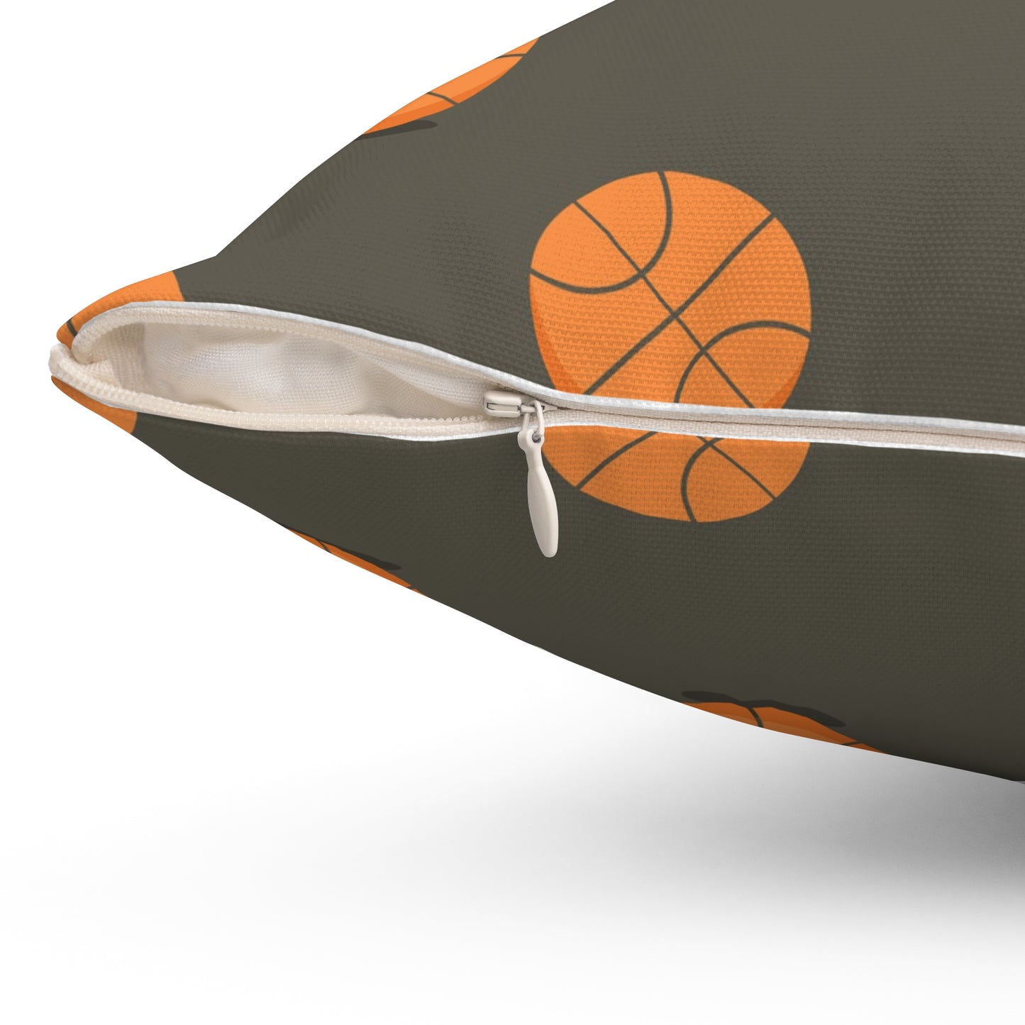 “Ballin’” Basketball Pattern Square Pillow