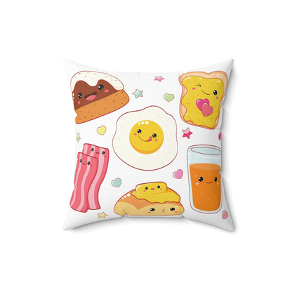 “Cutesy” Foodie Square Pillow - Whimsical Breakfast Designs