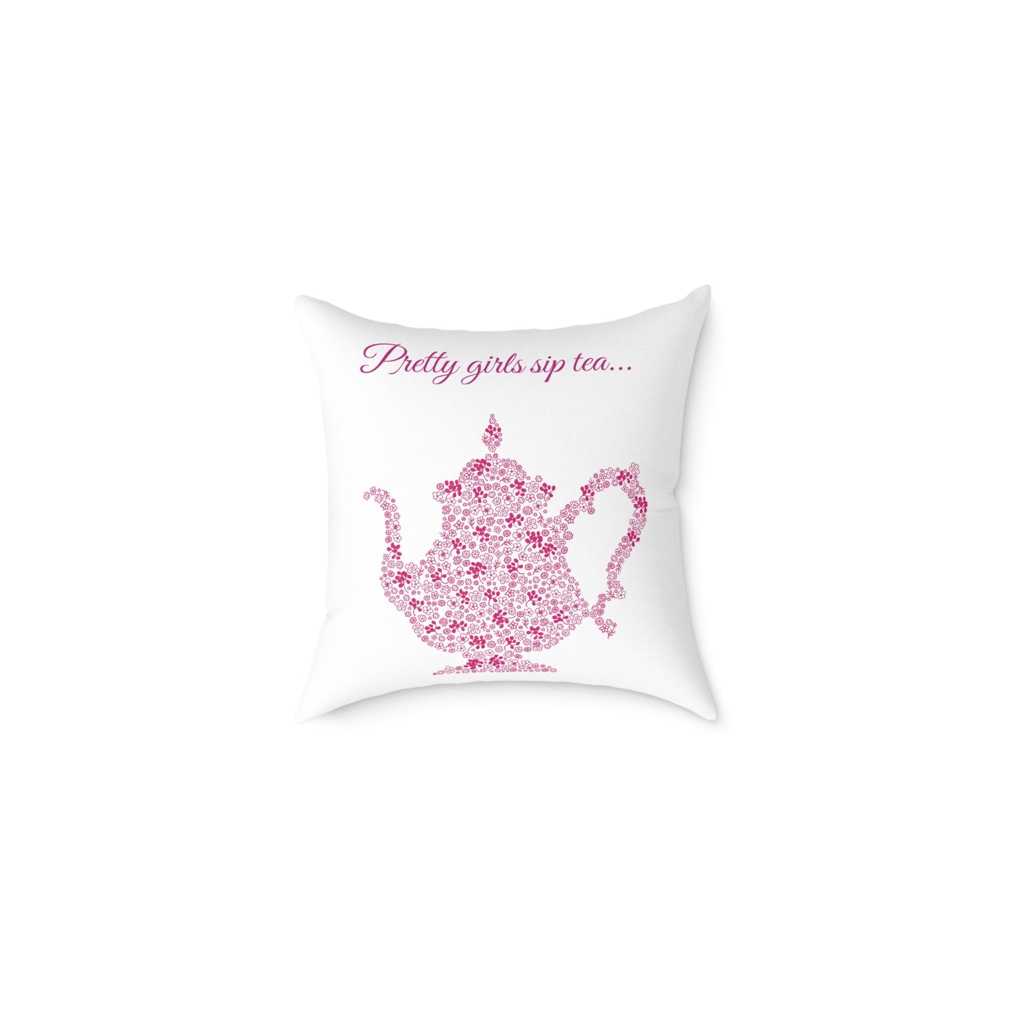“TEA” Pretty Square Poly Canvas Pillow