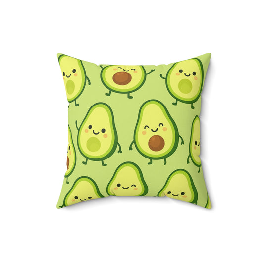 “Guac Babe” – Kawaii Avocado Decorative Throw