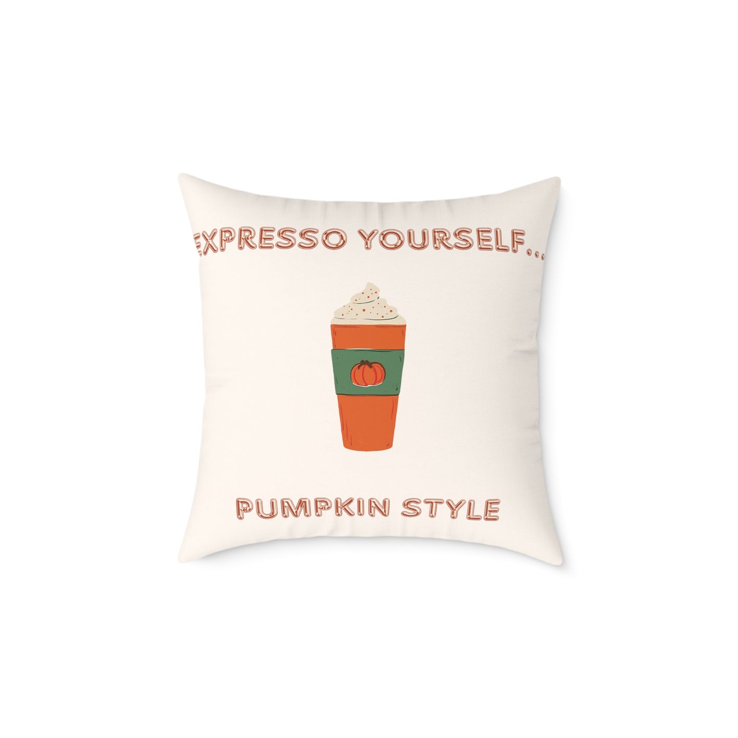 “Pumpkin Latte” Fall Decorative Pillow