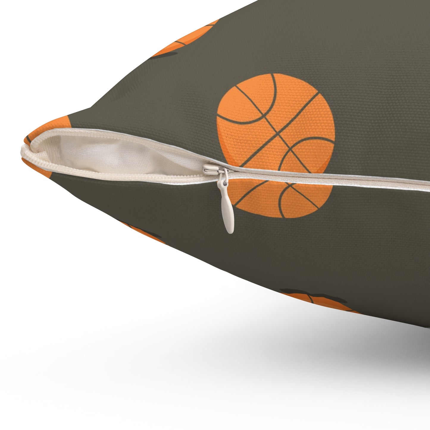 “Ballin’” Basketball Pattern Square Pillow