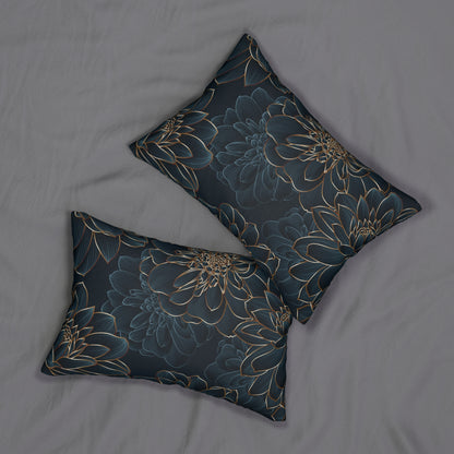 “Cool Embrace” Floral Lumbar Pillow