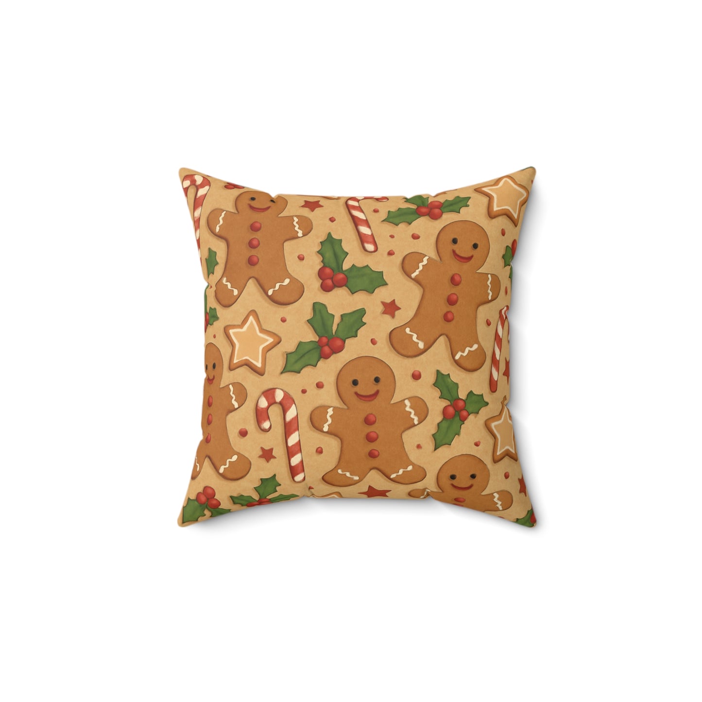 Gingerbread Holiday Throw Pillow