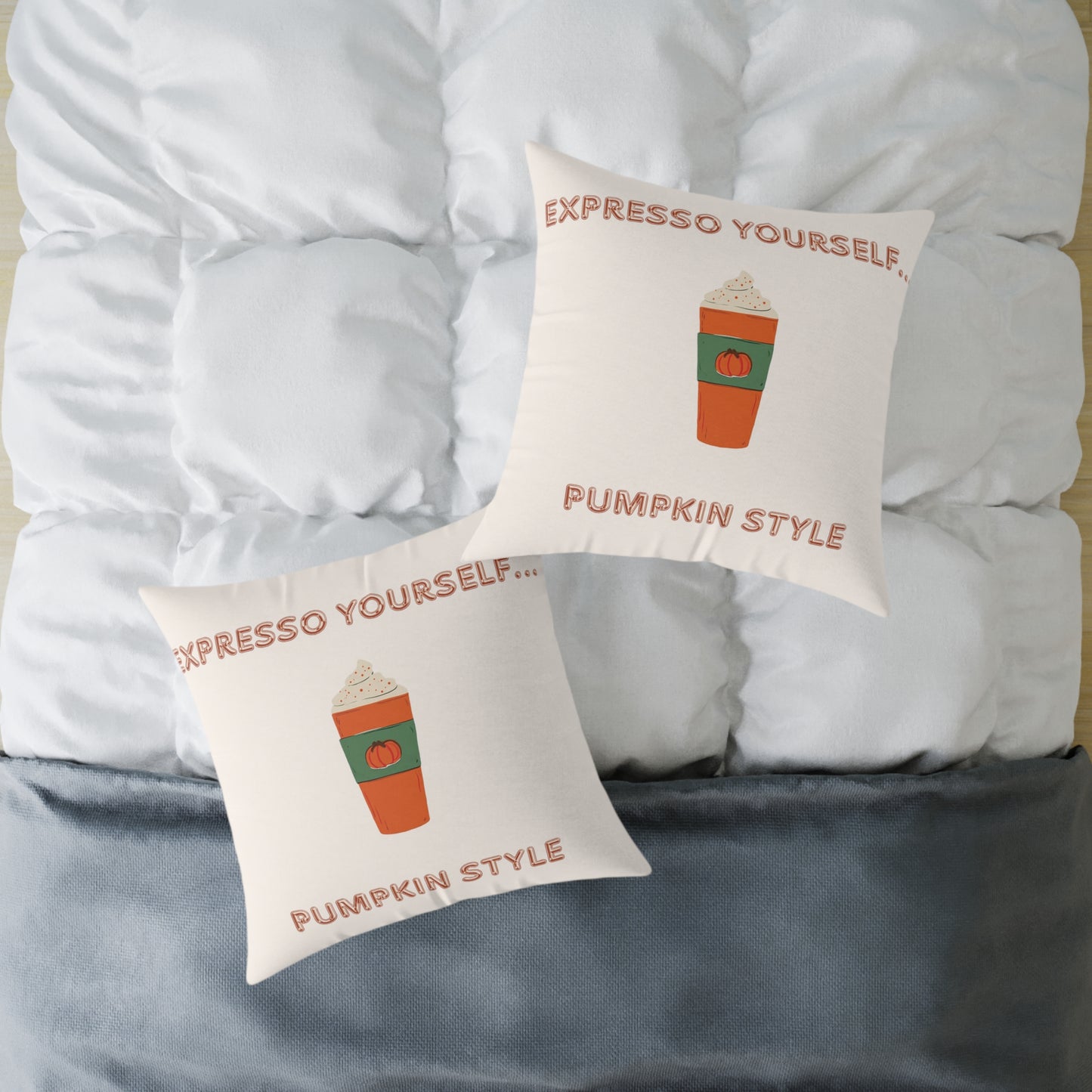 “Pumpkin Latte” Fall Decorative Pillow