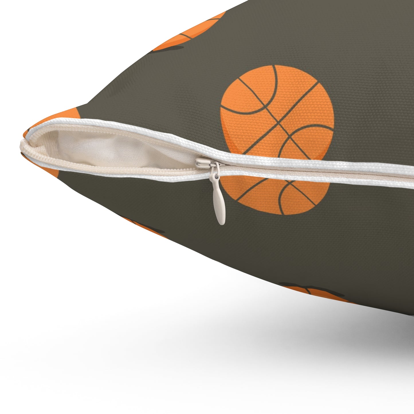 “Ballin’” Basketball Pattern Square Pillow