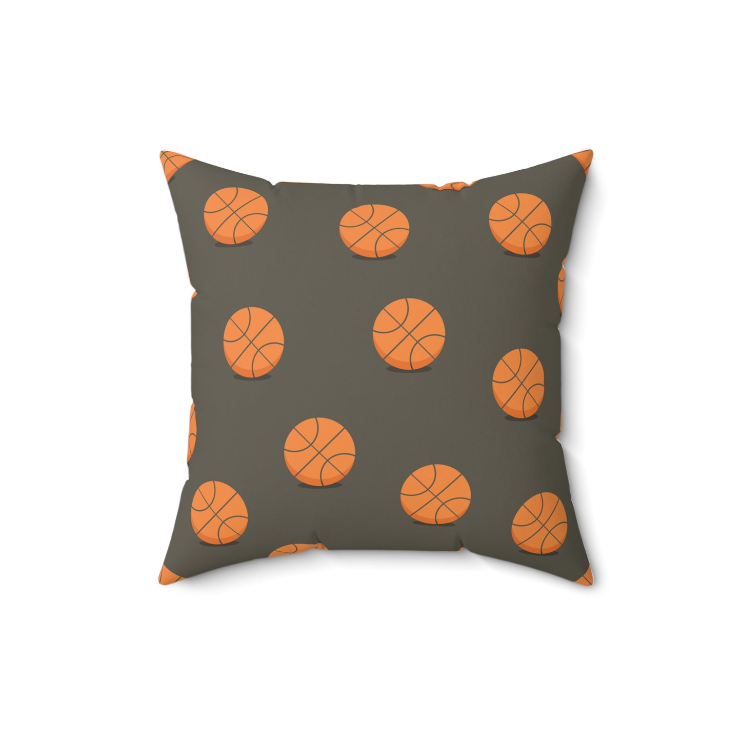 “Ballin’” Basketball Pattern Square Pillow